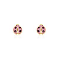 Boucles D'oreilles Puces Helidie Coccinelle Or Jaune