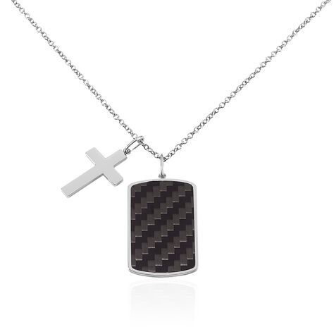 Collier Akim Acier Blanc - Colliers fantaisie Homme | Histoire d’Or