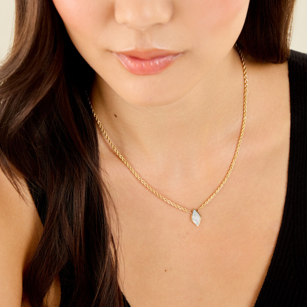 Collier Jerry Or Jaune Nacre - Bijoux avec pierres Femme | Histoire d&rsquo;Or