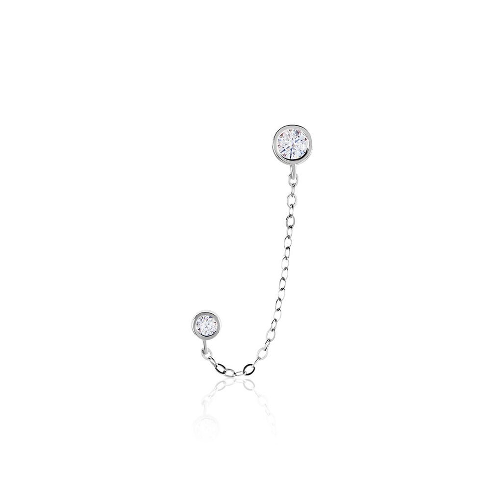 Bijou D'oreille Argent Blanc Cheyanne Oxydes De Zirconium - Boucles d'oreilles fantaisie Femme | Histoire d’Or