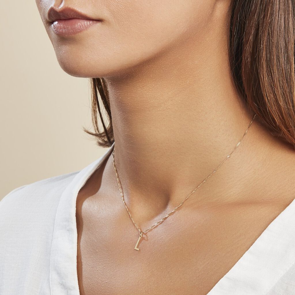 Pendentif Ionia Lettre Or Jaune - Pendentifs Famille | Histoire d’Or