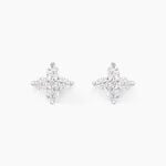 Boucles D'oreilles Puces Winter Flower Or Blanc Oxyde De Zirconium - Clous d'oreilles Femme | Histoire d&rsquo;Or