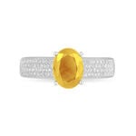 Bague Crista Or Blanc Citrine Et Diamant - Bagues solitaires Femme | Histoire d&rsquo;Or