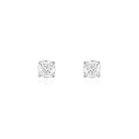 Boucles D'oreilles Puces One Or Blanc Diamants - Clous d'oreilles Homme | Histoire d&rsquo;Or