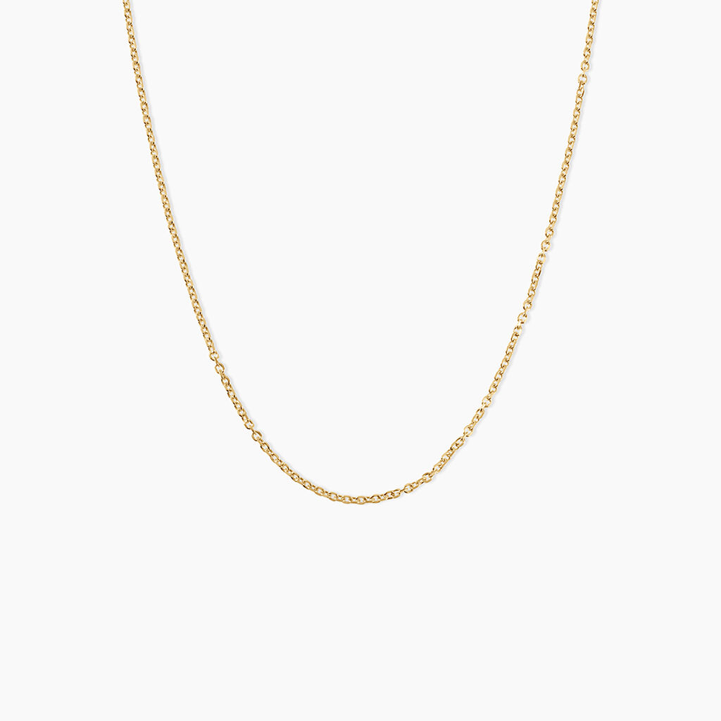 Chaine Igoa Maille Forcat Diamantee Argent Dor&eacute; A L'Or 750/1000 - Chaines Unisex | Histoire d&rsquo;Or