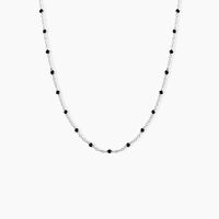 Collier Polka Argent Blanc