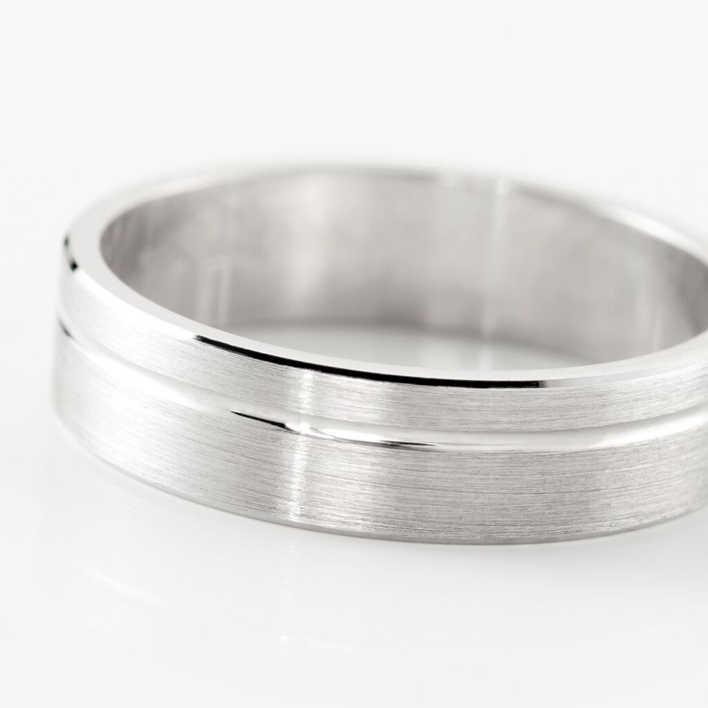 Alliance Abygail Ruban Plat Argent Blanc - Alliances Famille | Histoire d&rsquo;Or