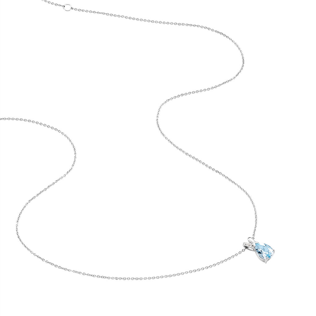 Collier Teresa Or Blanc Topaze Et Diamant - Colliers Femme | Histoire d&rsquo;Or