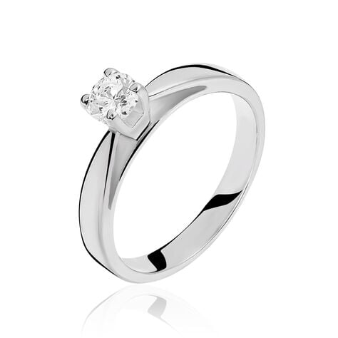 Bague Solitaire Loren Or Blanc Diamant - Bagues solitaires Femme | Histoire d&rsquo;Or