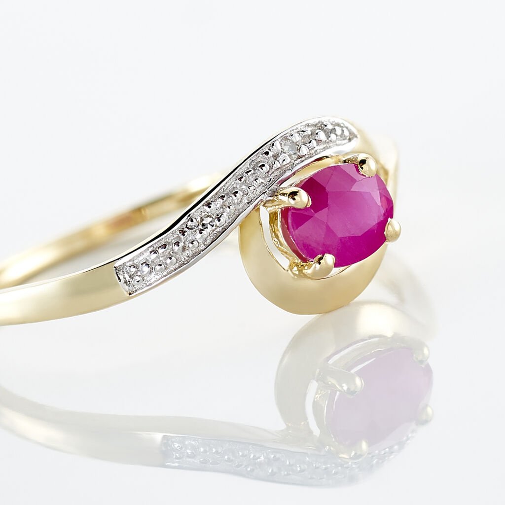 Bague Sagesse Or Jaune Rubis Et Diamant - Bagues solitaires Femme | Histoire d&rsquo;Or