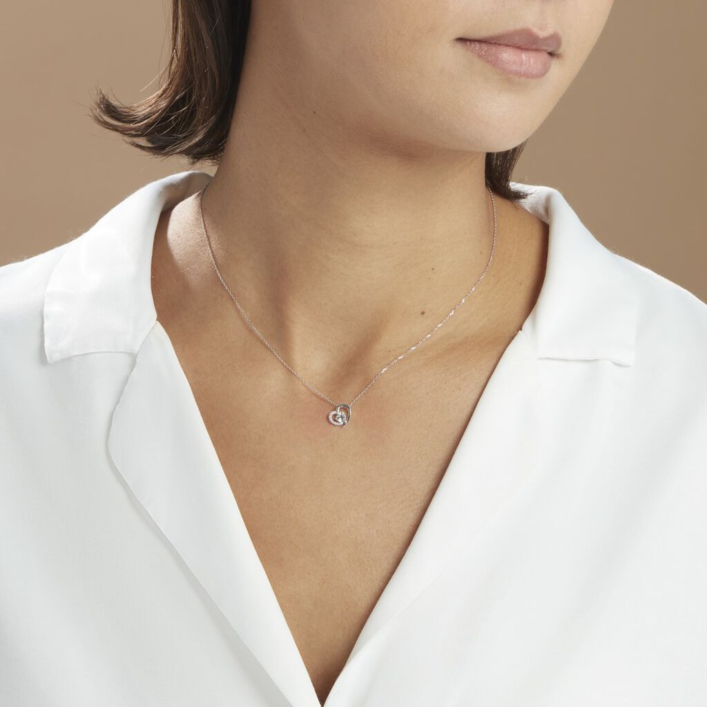 Collier Eliana Or Blanc Topaze Et Oxyde De Zirconium - Colliers Femme | Histoire d’Or