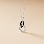 Collier Link Argent Blanc C&eacute;ramique Et Oxyde De Zirconium - Colliers Femme | Histoire d&rsquo;Or