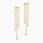Boucles D'Oreilles Pendantes Eclat D'Etoile Argent Dor&eacute; A L'Or 750/1000 Oxyde De Zirconium - Boucles d'oreilles pendantes Femme | Histoire d&rsquo;Or