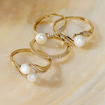 Bague Maria-francoise Or Jaune Perle De Culture Et Oxyde De Zirconium - Bagues solitaires Femme | Histoire d&rsquo;Or