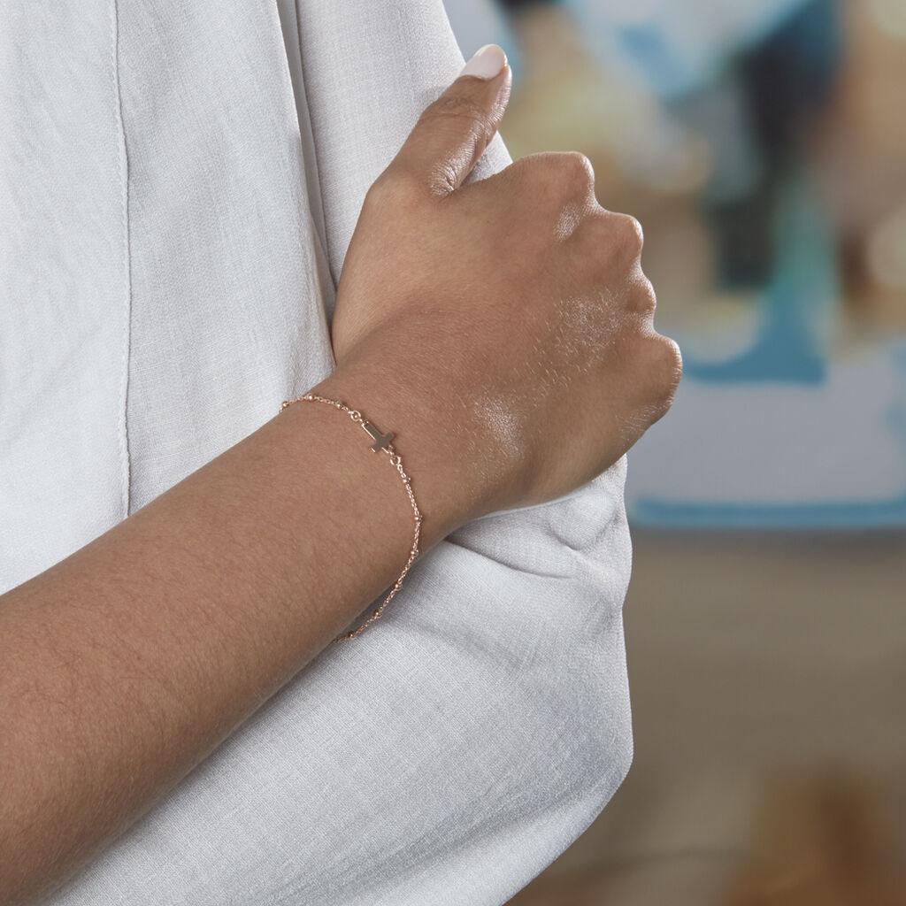 Bracelet Opale Argent Rose - Bracelets Croix Femme | Histoire d’Or