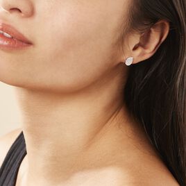 Boucles D'oreilles Puces Argent Blanc Tricoria Oxydes De Zirconium - Boucles d'oreilles fantaisie Femme | Histoire d’Or