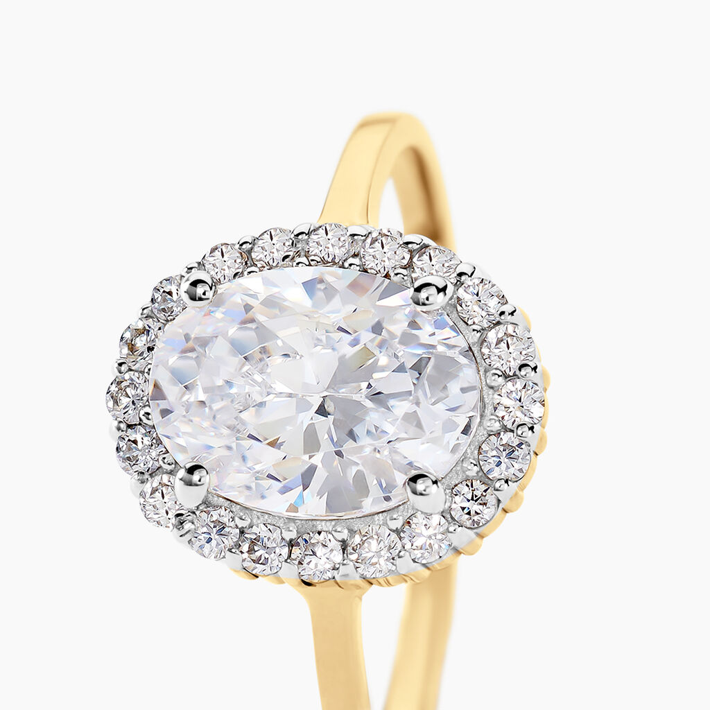 Bague Solitaire Cillie Or Jaune Oxyde De Zirconium - Bagues solitaires Femme | Histoire d&rsquo;Or