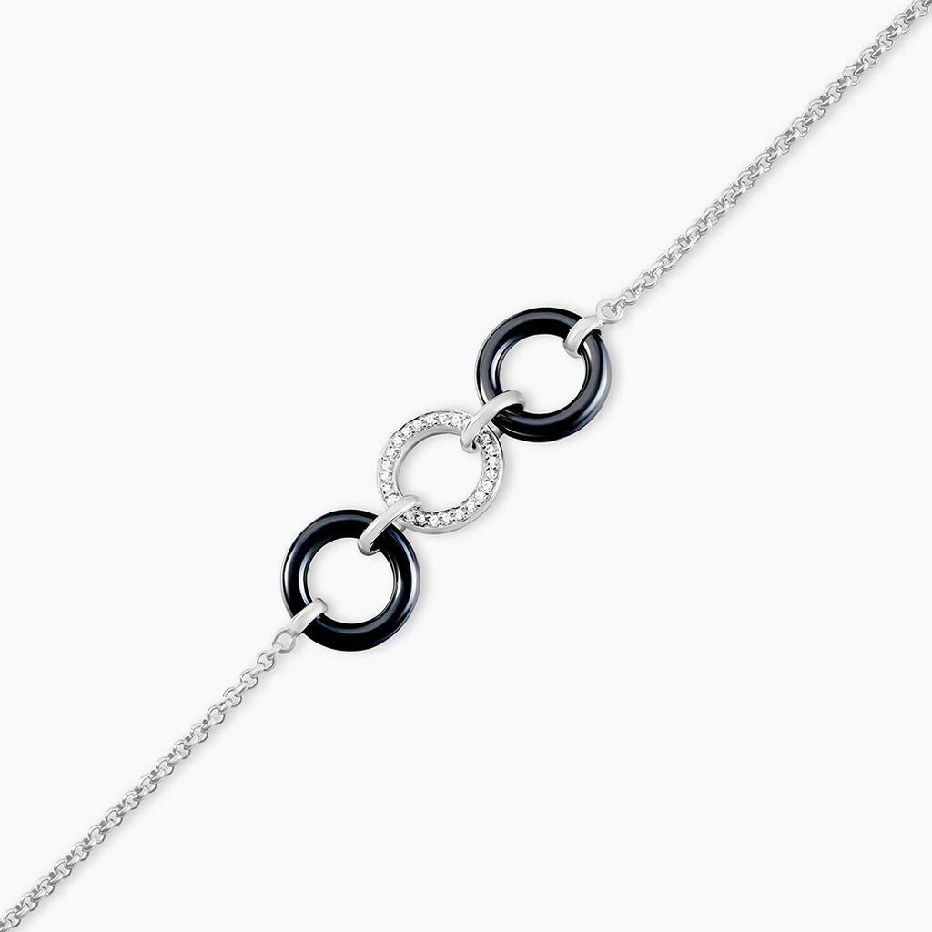 Bracelet Magalie Argent Blanc Céramique Et Oxyde De Zirconium - Bracelets Femme | Histoire d’Or