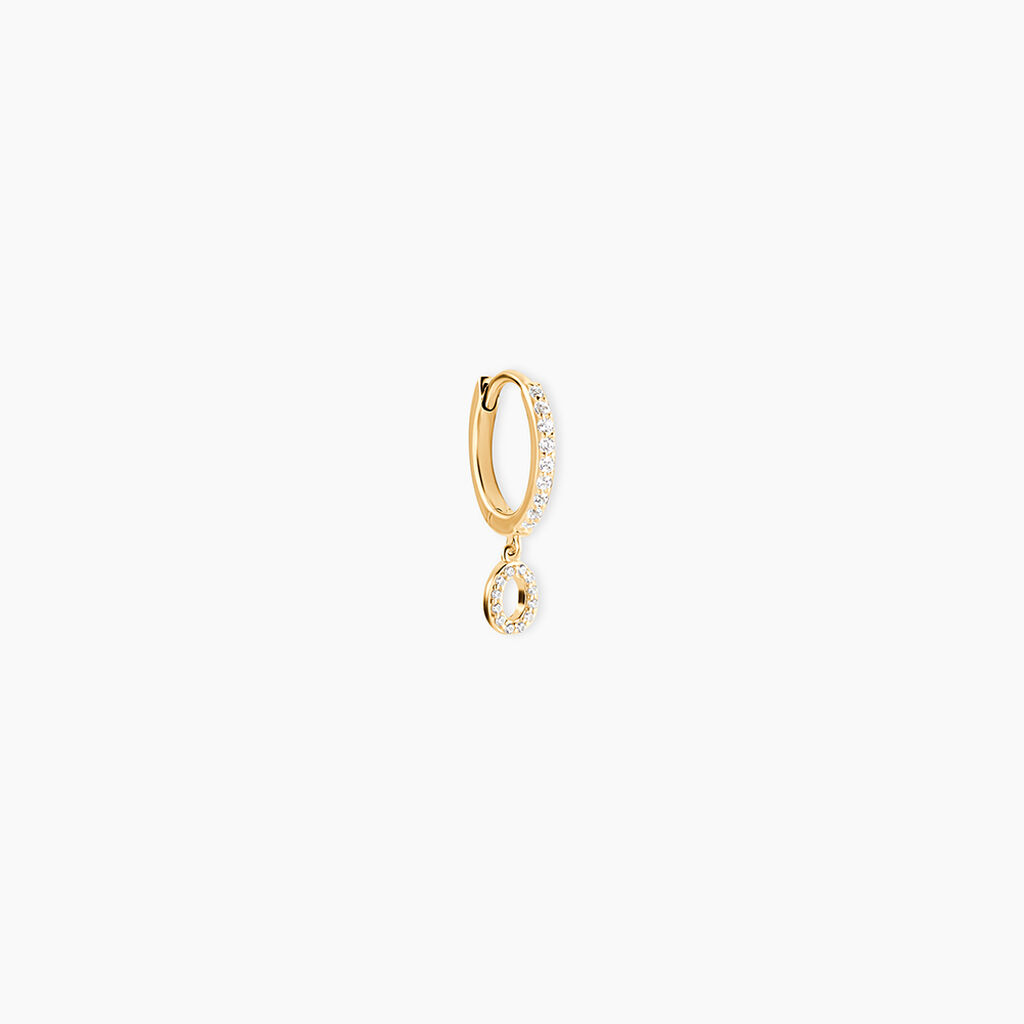 Cr&eacute;ole Unitaire L&eacute;ria Or Jaune Oxydes De Zirconium - Piercings d'oreilles Femme | Histoire d&rsquo;Or