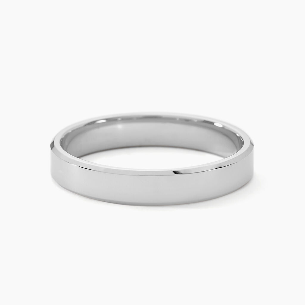 Alliance Hild Ruban Biseaute Palladium Blanc - Alliances Homme | Histoire d’Or