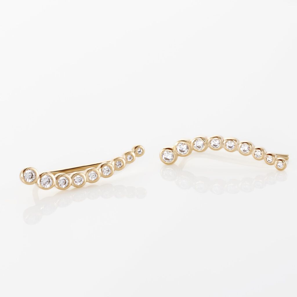 Boucles D'oreilles Grimpantes Plaqu&eacute; Or Jaune Nazeli Oxyde - Boucles d'oreilles fantaisie Femme | Histoire d&rsquo;Or