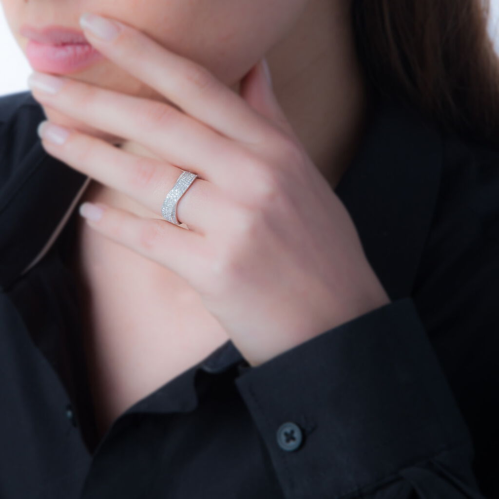 Bague Isais Or Blanc Diamant - Bagues avec pierre Femme | Histoire d’Or