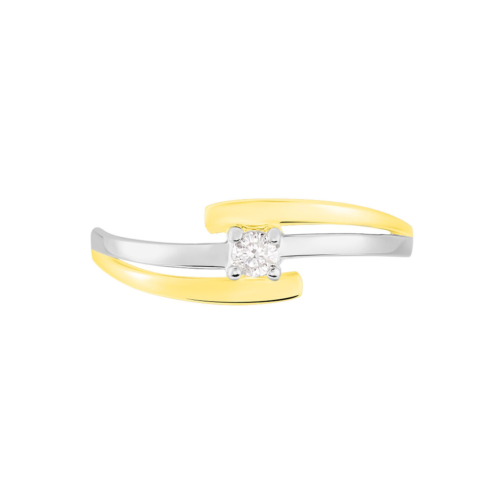 Bague Blandine Or Bicolore Diamant - Bagues solitaires Femme | Histoire d’Or