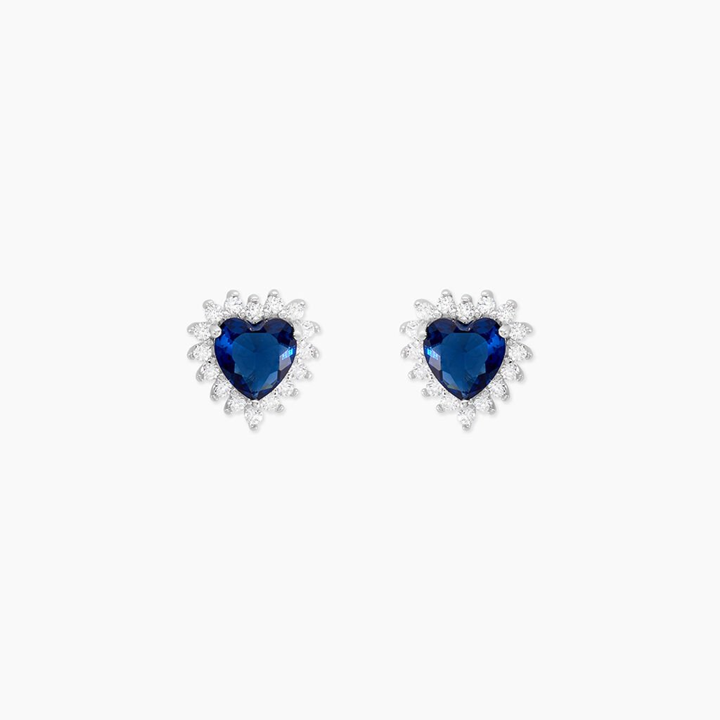 Boucles D'oreilles Puces Argent Blanc Sphinx Pierres - Boucles d'oreilles fantaisie Femme | Histoire d’Or