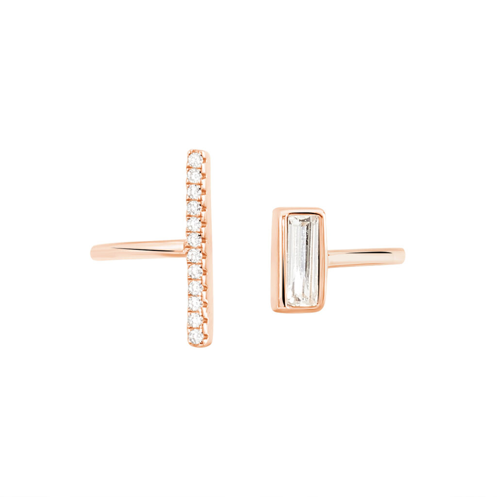 Bague Tea Argent Blanc Rose Oxyde De Zirconium - Bagues avec pierre Femme | Histoire d’Or