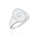 Chevali&egrave;re Aracely Argent Blanc Nacre Oxyde De Zirconium - Bagues solitaires Femme | Histoire d&rsquo;Or
