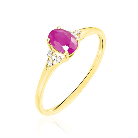 Bague Marie Or Jaune Rubis Et Diamant - Bagues solitaires Femme | Histoire d’Or