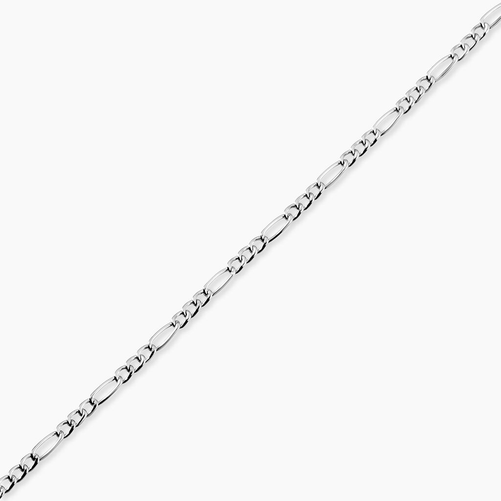 Bracelet Cameo Maille Alternee 1/3 Or Blanc - Bracelets cha&icirc;ne Femme | Histoire d&rsquo;Or