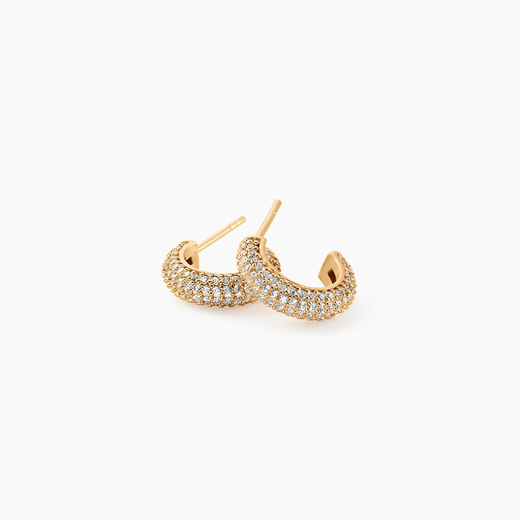 Créoles Plaqué Or Jaune Julitta Oxydes De Zirconium - Boucles d'oreilles créoles Femme | Histoire d’Or