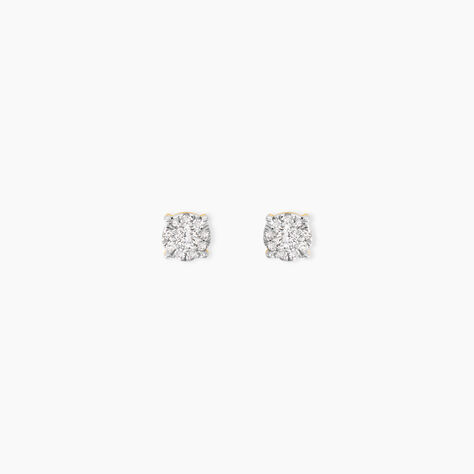 Boucles D'oreilles Puces Artemis Or Jaune Diamants - Clous d'oreilles Femme | Histoire d’Or