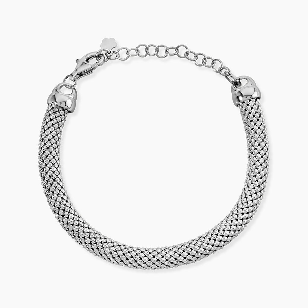 Bracelet Nahila Maille Popcorn Argent Blanc - Bracelets cha&icirc;ne Femme | Histoire d&rsquo;Or