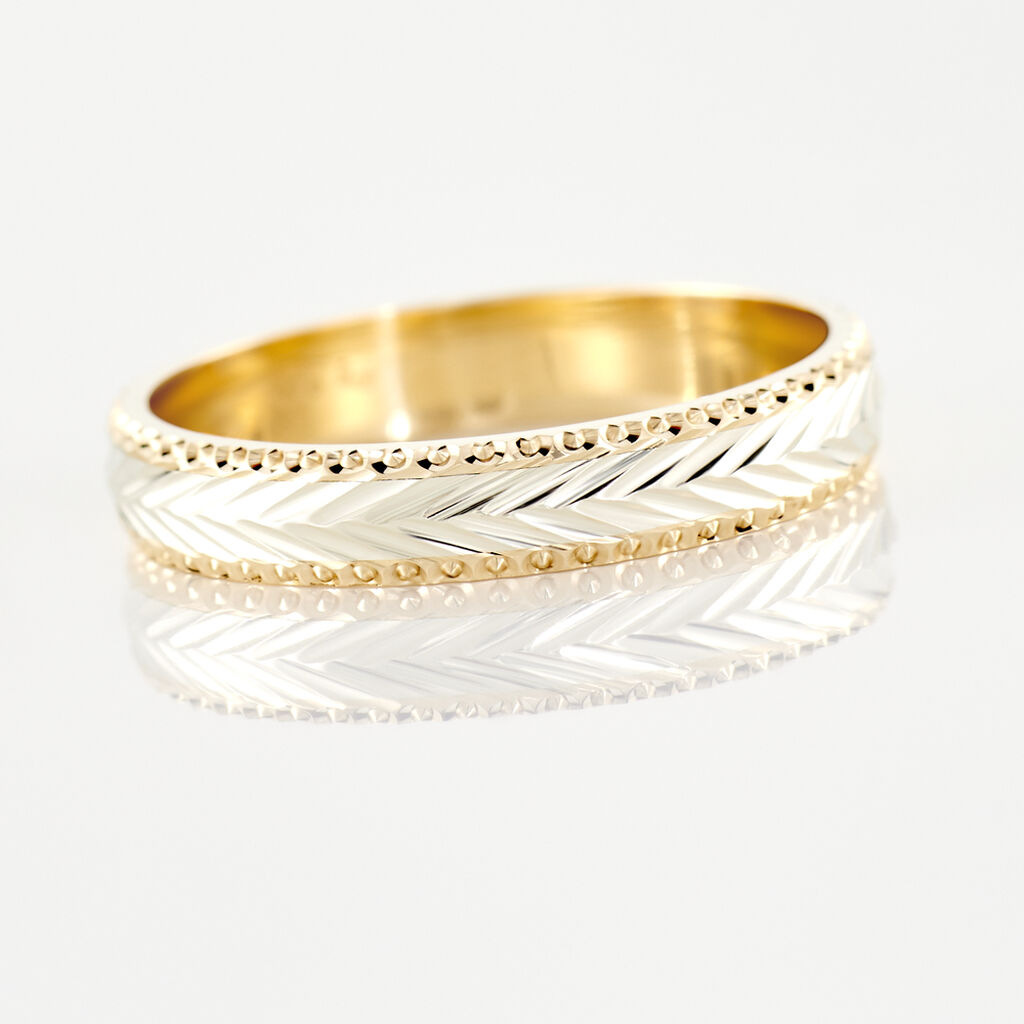 Alliance Marzelle Ruban Plat Or Bicolore - Alliances Unisex | Histoire d’Or