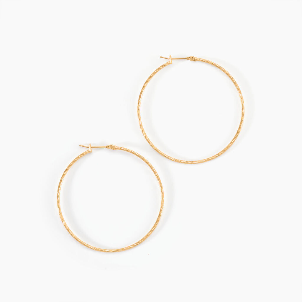 Créoles Anusha Plaqué Or Jaune - Boucles d'oreilles créoles Femme | Histoire d’Or