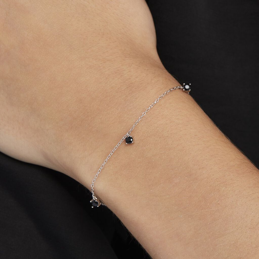 Bracelet Callias Argent Blanc Oxyde De Zirconium Noir - Bracelets Femme | Histoire d’Or