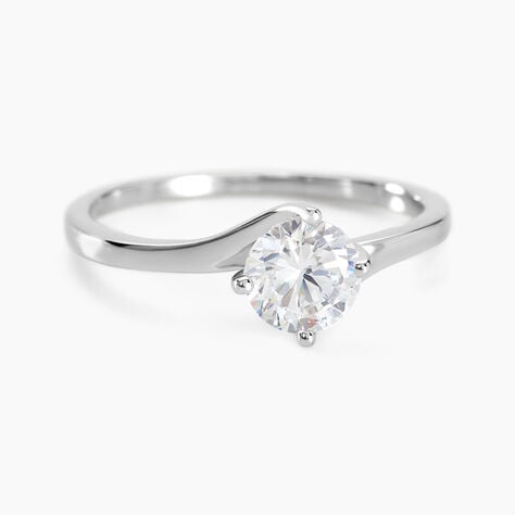 Bague Afsa Argent Blanc Oxyde De Zirconium - Bagues solitaires Femme | Histoire d&rsquo;Or