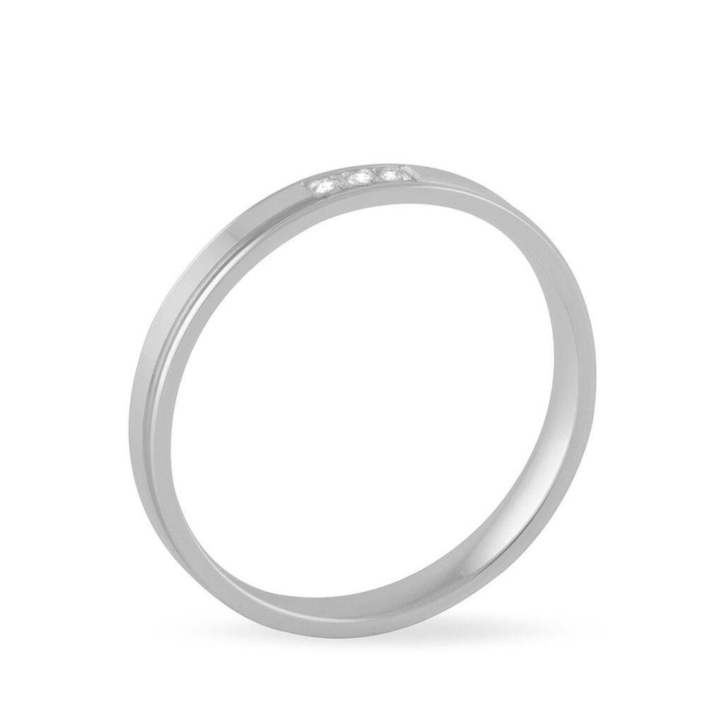 Alliance Serti Grains Or Blanc Diamant - Alliances Femme | Histoire d’Or