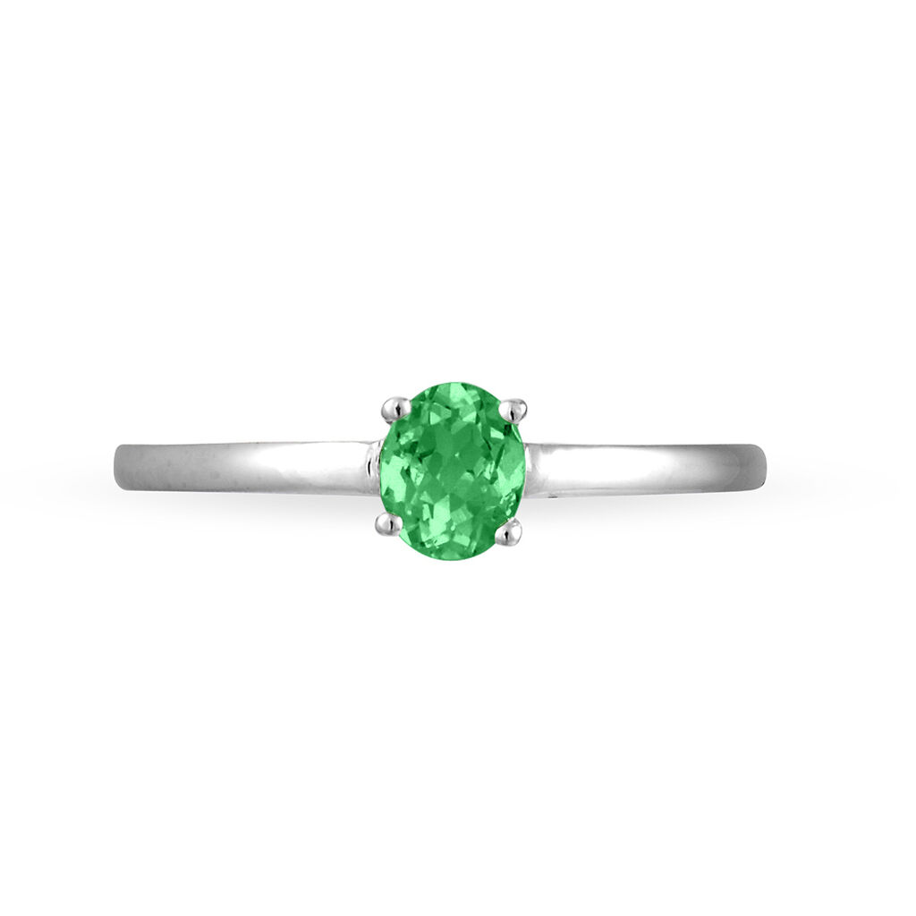 Bague Lily Or Blanc Emeraude - Bagues solitaires Femme | Histoire d’Or