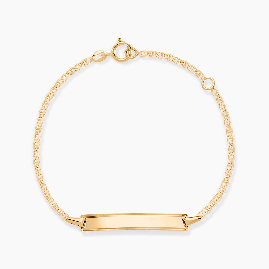 Bracelet Identit&eacute; Fanelia Maille Marine Or Jaune - Bracelets Communion Enfant | Histoire d&rsquo;Or