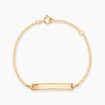 Bracelet Identit&eacute; Fanelia Maille Marine Or Jaune - Bracelets Communion Enfant | Histoire d&rsquo;Or