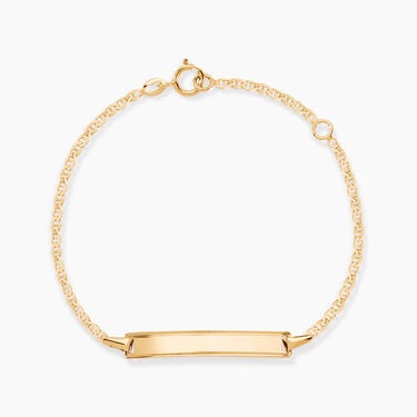 Bracelet Identit&eacute; Fanelia Maille Marine Or Jaune