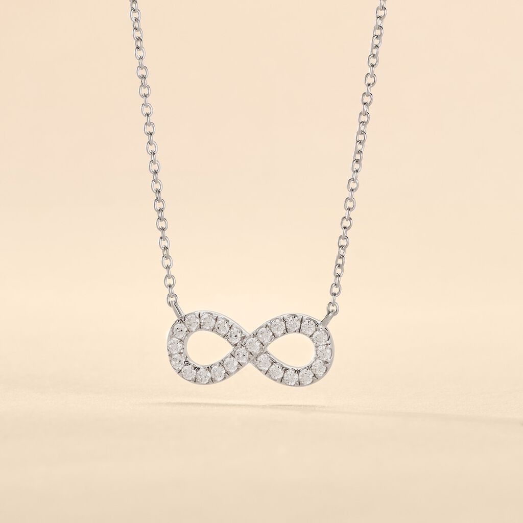 Collier Lou Argent Blanc Oxyde De Zirconium - Colliers fantaisie Femme | Histoire d&rsquo;Or