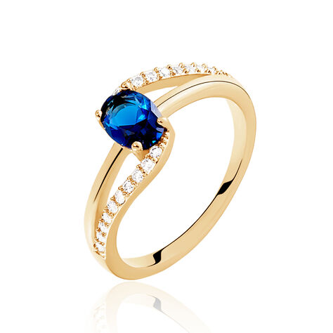Bague Tyana Plaqué Or Jaune Pierre De Synthese Et Oxyde De Zirconium - Bagues solitaires Femme | Histoire d’Or