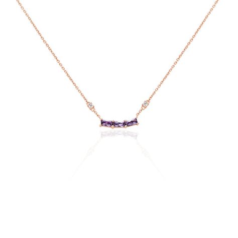 Collier Purple Mood Argent Rose Oxyde De Zirconium - Colliers fantaisie Femme | Histoire d’Or