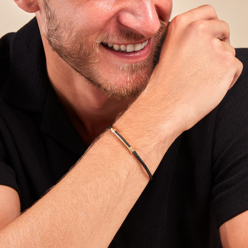 Bracelet Bellagio Acier Bicolore Oxyde De Zirconium - Bracelets Homme | Histoire d’Or