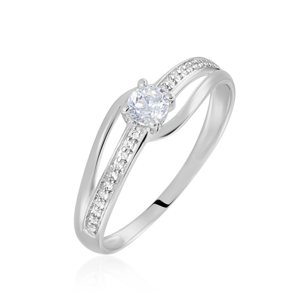 Bague Armelle Or Blanc Oxyde De Zirconium - Bagues solitaires Femme | Histoire d’Or