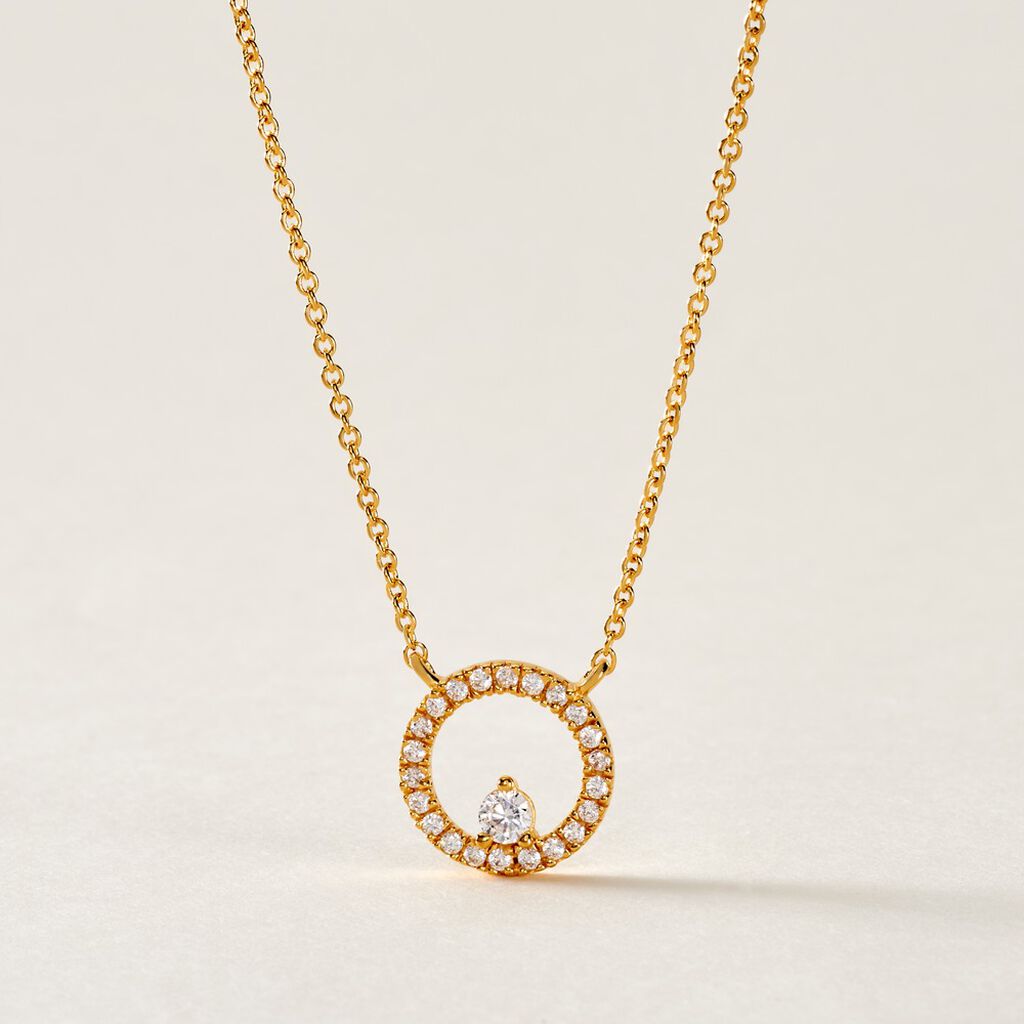 Collier Plaqu&eacute; Or Lila Oxydes De Zirconium - Id&eacute;es cadeaux Femme | Histoire d&rsquo;Or